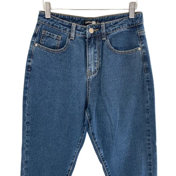 Boohoo High Waisted Mom Jeans Medium Wash Size 2 New without Tags 0640O - Picture 2 of 8